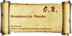Oreskovics Manda névjegykártya